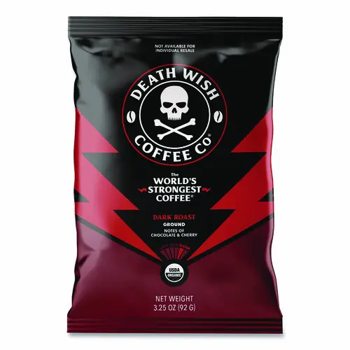 Death Wish Coffee Co. Coffee Frac Pack, Regular, 3.25 oz, 25 Packs/Carton