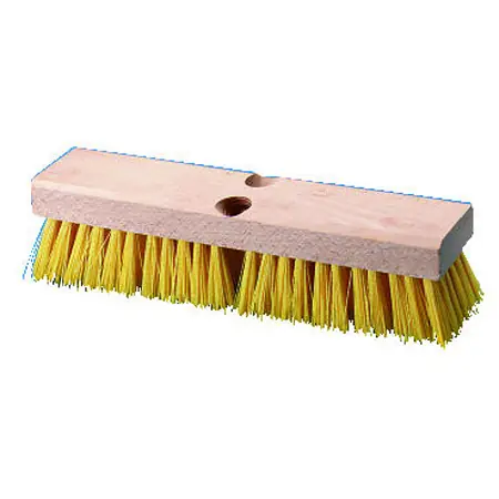 Deck Brush 10" Plastic Crimped Bristles, 12 Pack