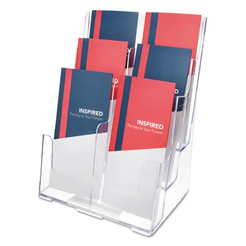 deflecto® 6-Compartment DocuHolder, Leaflet Size, Clear