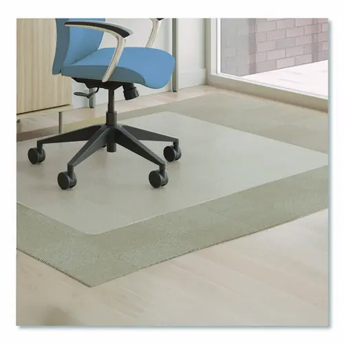 deflecto® Antimicrobial Chair Mat for Medium Pile Carpet, 60" x 46", Clear, Rectangular
