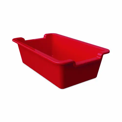 deflecto® Antimicrobial Rectangle Storage Bin, Red