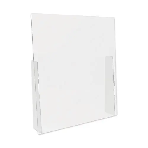 deflecto® Counter Top Barrier with Full Shield, 31.75" x 6" x 36", Polycarbonate, Clear, 2/Carton