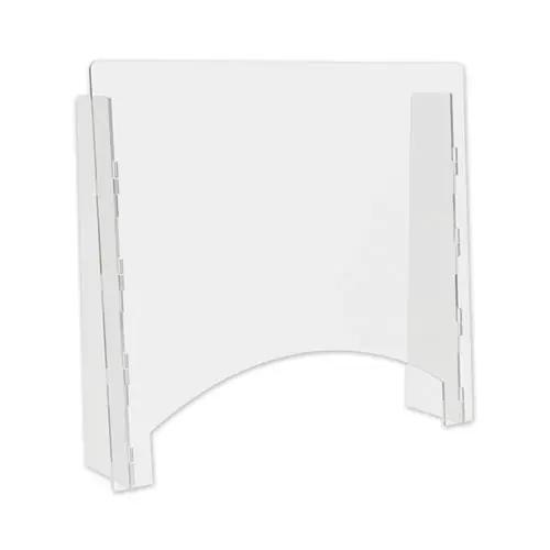 deflecto® Counter Top Barrier with Pass Thru, 27" x 6" x 23.75", Acrylic, Clear, 2/Carton