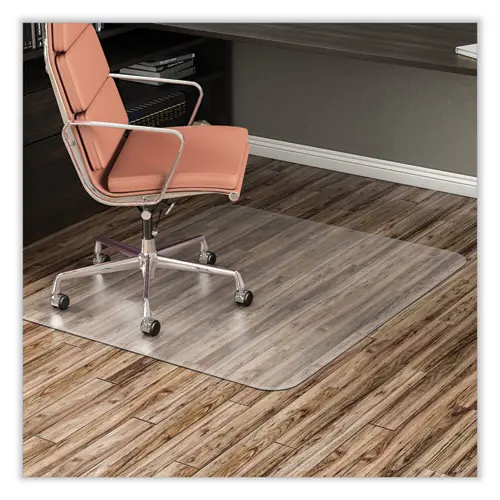 deflecto® EconoMat All Day Use Chair Mat for Hard Floors, 45" x 53", Clear, Flat Packed
