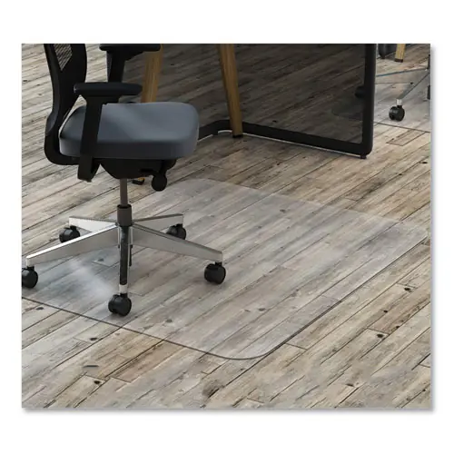 deflecto® EconoMat All Day Use Chair Mat for Hard Floors, Clear, 45" x 53"