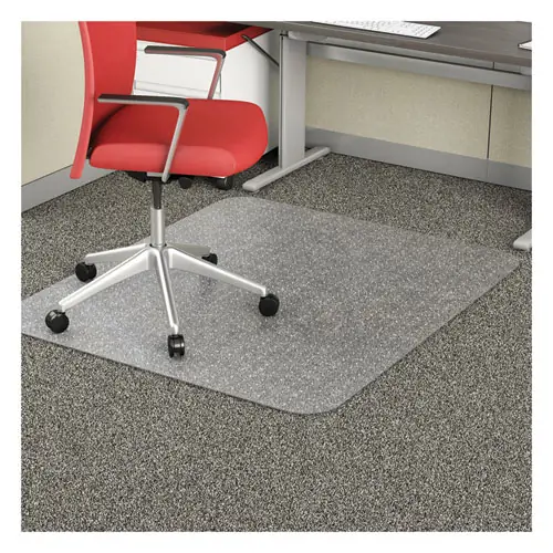 deflecto® EconoMat® Occasional Use Chair Mat for Low Pile Carpet, 46" x 60", Rectangle, Clear, Rolled