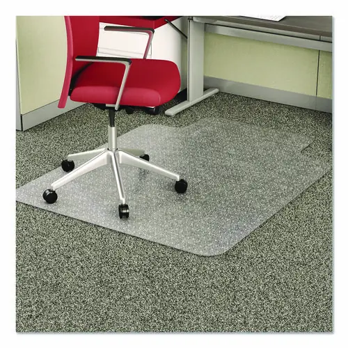 deflecto® EconoMat Occasional Use Chair Mat for Low Pile Carpet, Clear, 45" x 53", Wide Lipped