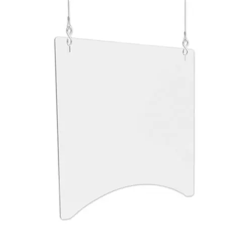deflecto® Hanging Barrier, 23.75" x 23.75", Polycarbonate, Clear, 2/Carton