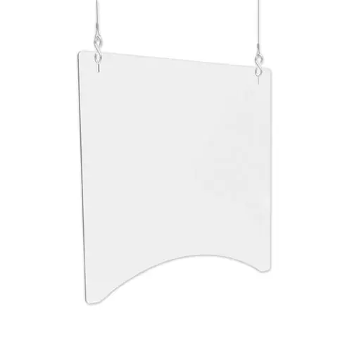 deflecto® Hanging Barrier, 23.75" x 35.75", Polycarbonate, Clear, 2/Carton