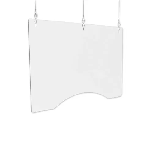 deflecto® Hanging Barrier, 36" x 24", Polycarbonate, Clear, 2/Carton