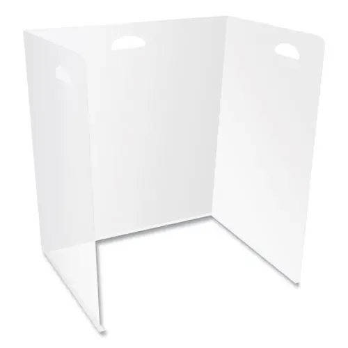 deflecto® Lightweight Desktop Barriers, Polypropylene, Clear, 10/Carton