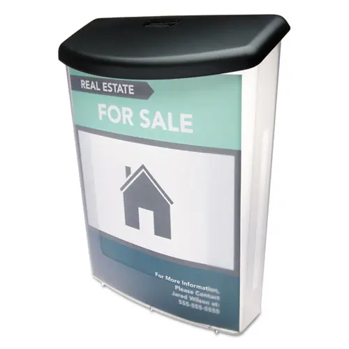 deflecto® Outdoor Literature Box, Clear/Black, 10" x 4.5" x 13.13"
