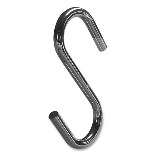 deflecto® S Hooks, Metal, Silver, 50/Pack
