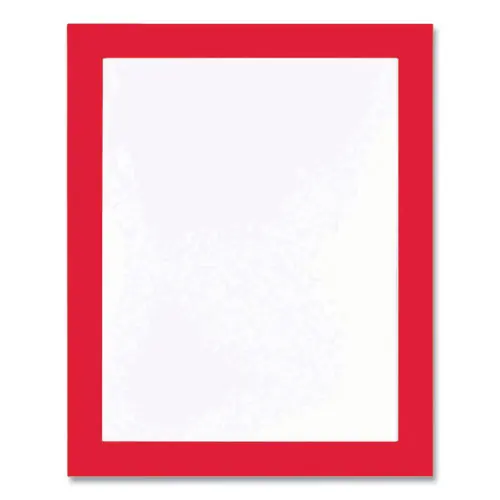 deflecto® Self Adhesive Sign Holders, Clear with Red Border, 2/Pack