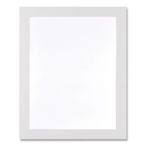 deflecto® Self Adhesive Sign Holders, 8.5 x 11 Insert, Clear with White Border, 2/Pack