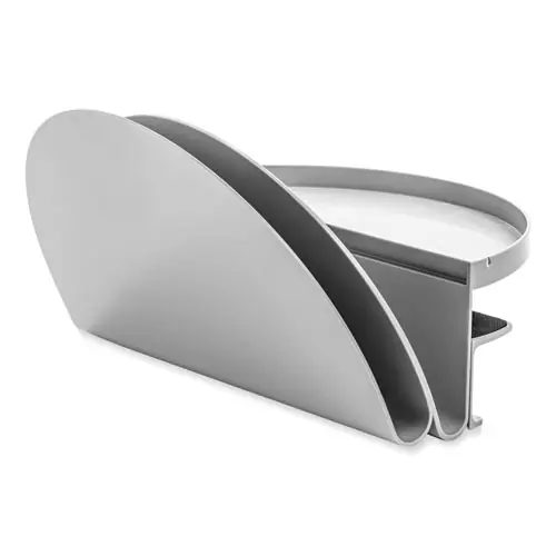 deflecto® Standing Desk File Organizer, 2 Sections, Letter Size, Gray