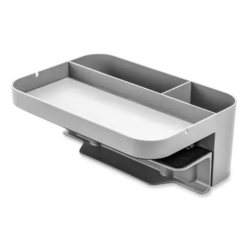 deflecto® Standing Desk Large Desk Organizer, Gray, 2 Sections, 9" x 6.17" x 3.5"