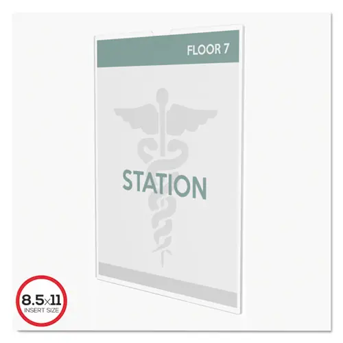 deflecto® Superior Image Cubicle Sign Holder, Clear, Vertical, 8.5 x 11 Insert