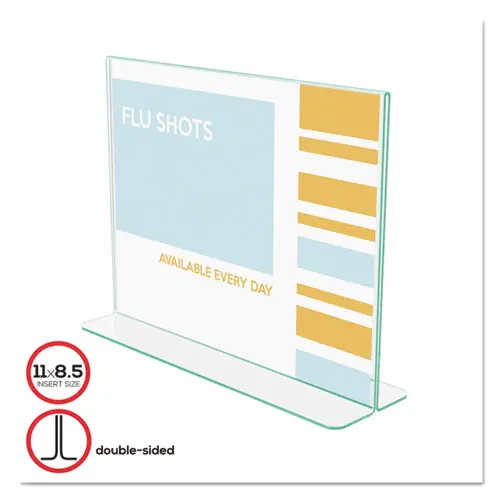 deflecto® Superior Image Premium Green Edge Sign Holders, Clear/Green, 11 x 8.5 Insert