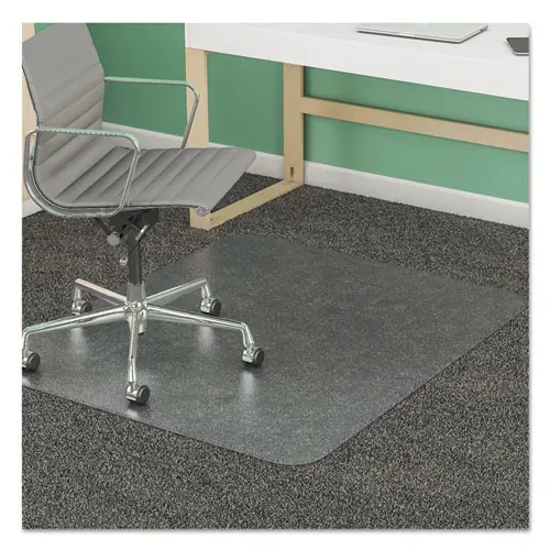 deflecto® SuperMat Frequent Use Chair Mat, Med Pile Carpet, 45 x 53, Beveled Edge, Clear