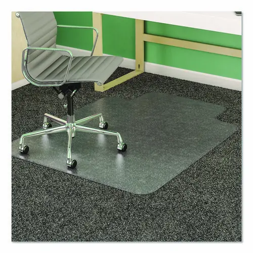 deflecto® SuperMat Frequent Use Chair Mat, Medium Pile Carpet, 36" x 48", Lipped, Clear