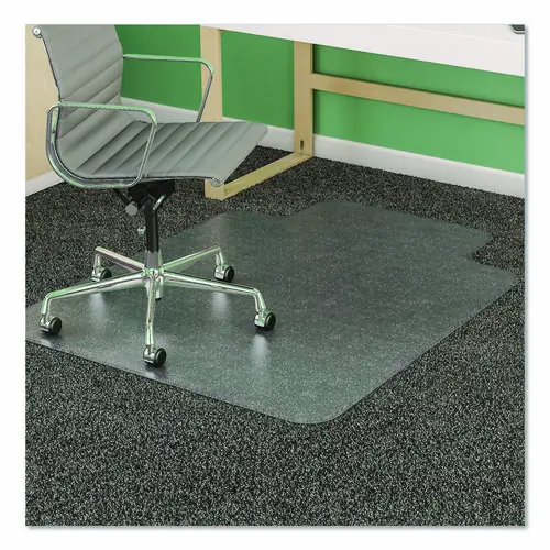 deflecto® SuperMat Frequent Use Chair Mat, Medium Pile Carpet, 36" x 48", Lipped, Clear, Rolled