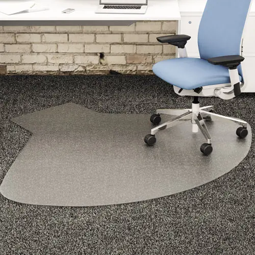 deflecto® SuperMat Frequent Use Chair Mat, Medium Pile Carpet, 60" x 66", Workstation, Clear