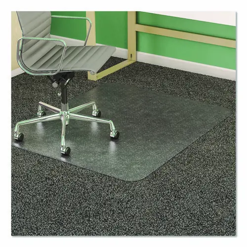 deflecto® SuperMat Frequent Use Chair Mat for Medium Pile Carpeting, Flat, 46" x 60", Clear, Rectangle