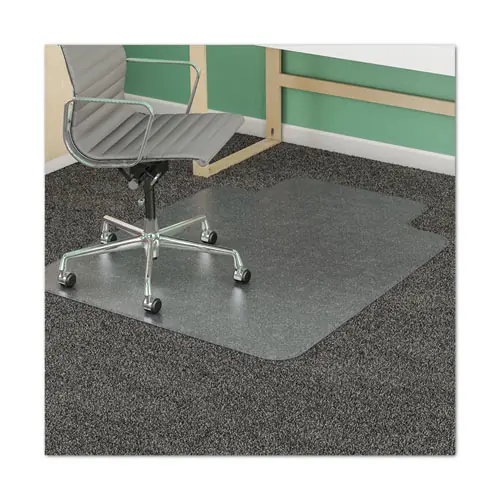 deflecto® SuperMat Frequent Use Chair Mat for Medium Pile Carpet, 45" x 53", Wide Lipped, Clear