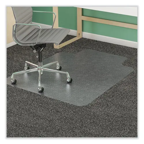 deflecto® SuperMat Frequent Use Chair Mat for Medium Pile Carpet, 46" x 60", Wide Lipped, Clear