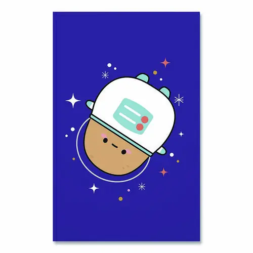 Denik Smoko Astro Tayto Layflat Notebook, 1-Subject, Medium/College Rule, Blue/White/Tan Cover, 8 x 5, 72 Sheets