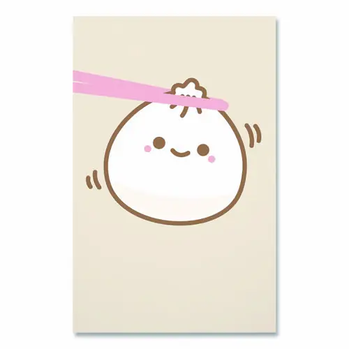 Denik Smoko Lil B Dumpling Layflat Notebook, 1-Subject, Medium/College Rule, Tan/White/Pink Cover, 72 Sheets, 8 x 5 Inches