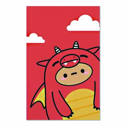 Denik Smoko Tayto Dragon Layflat Notebook, 1-Subject, Medium/College Rule, Orange/Yellow/White Cover