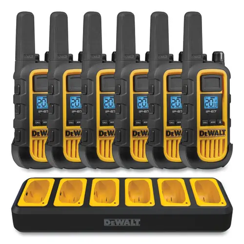DeWalt® DXFRS800BCH Two-Way Radios, 2 W, 22 Channels, 6/Pack