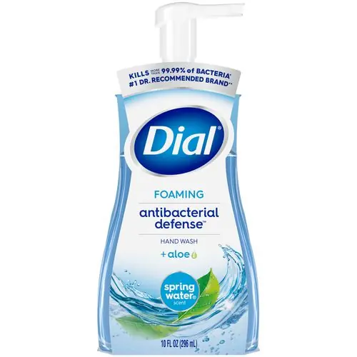 Dial® Antibacterial Foaming Hand Wash, Spring Water Scent, 10 oz, 8/Carton