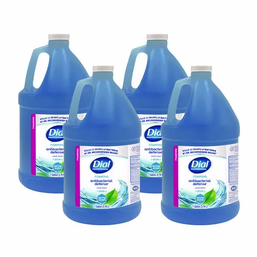 Dial® Antibacterial Foaming Hand Wash Refill, Spring Water Scent, 1 gal, 4/Carton