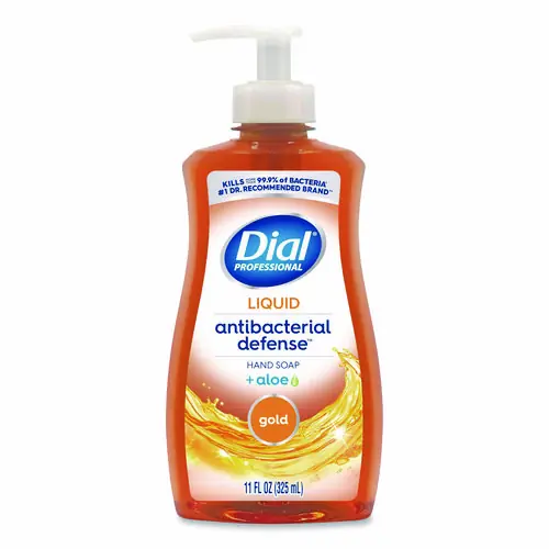 Dial® Professional Antibacterial Defense Gold Hand Soap + Aloe, Original, 11 oz Pump Bottle, 12/Carton