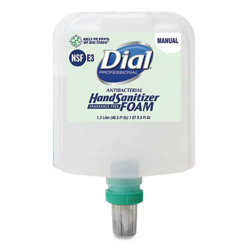 Dial® Professional Antibacterial Foaming Hand Sanitizer Refill for Dial 1700 Dispenser, Fragrance-Free, 1.2 L, 3/Carton