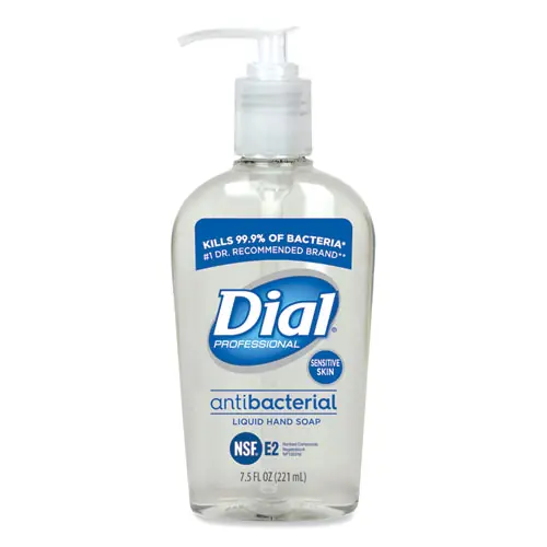 Dial® Professional Antibacterial Liquid Hand Soap for Sensitive Skin, Light Floral Scent, 7.5 oz, 12/Carton
