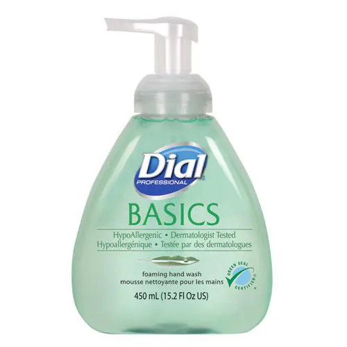 Dial® Professional Basics Hypoallergenic Foaming Hand Wash, Honeysuckle Scent, 15.2 oz, 4/Carton