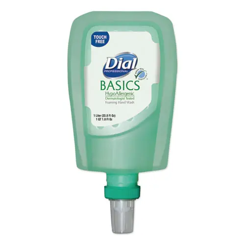 Dial® Professional Basics Hypoallergenic Foaming Hand Wash Refill for FIT Touch Free Dispenser, Honeysuckle Scent, 1 L