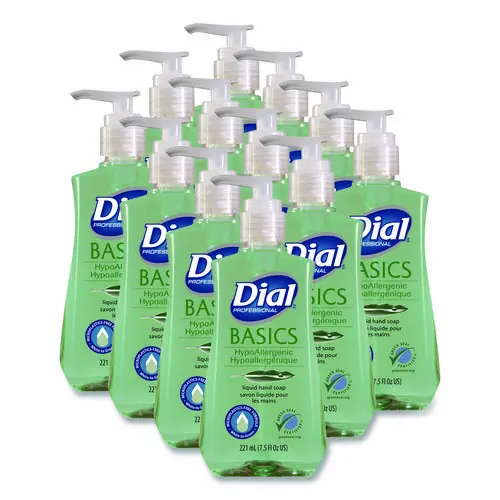 Dial® Professional Basics Hypoallergenic Liquid Hand Soap, Floral, 7.5 oz, 12/Carton