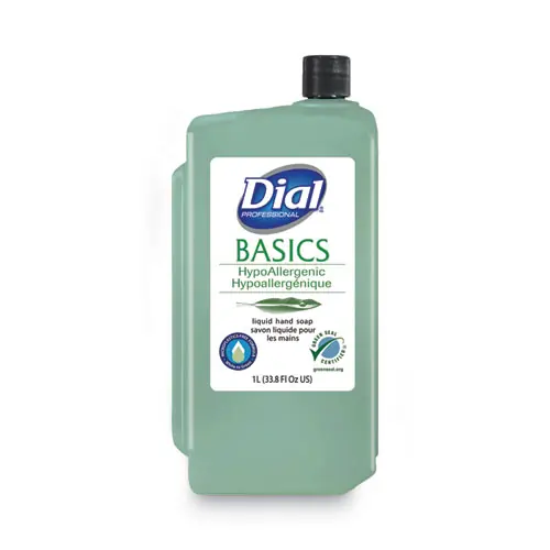 Dial® Professional Basics MP Free Liquid Hand Soap Refill, Unscented, 1 L, 8/Carton