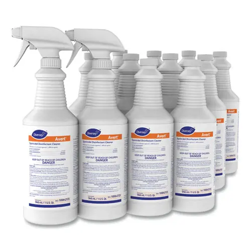 Diversey™ Avert Sporicidal Disinfectant Cleaner, 32 oz Spray Bottle, 12/Carton