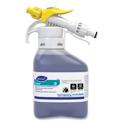 Diversey™ Crew Bathroom Cleaner and Scale Remover, Liquid, 1.5 L Bottle, 2/Carton