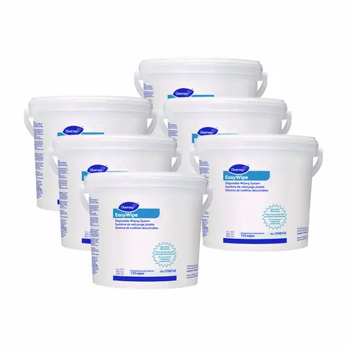 Diversey™ Easywipe Disposable Wiping Refill, White, 125 Wipes/Bucket, 6 Buckets/Carton