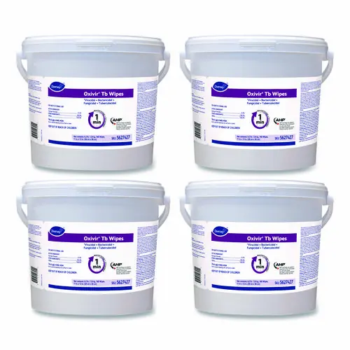 Diversey™ Oxivir TB Disinfectant Wipes, 11" x 12", White, 160 Wipes per Bucket, 4 Buckets per Carton