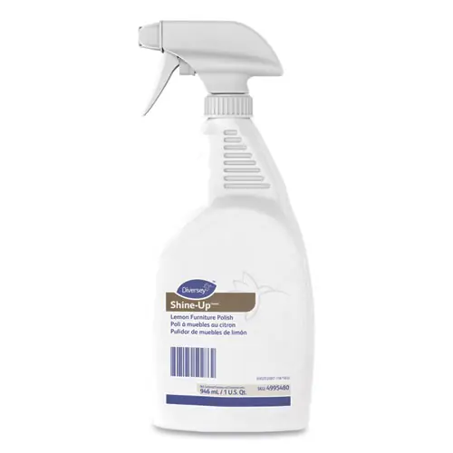 Diversey™ Shine-Up Furniture Cleaner, Lemon Scent, 32 oz, Trigger Spray Bottle, 12/Carton