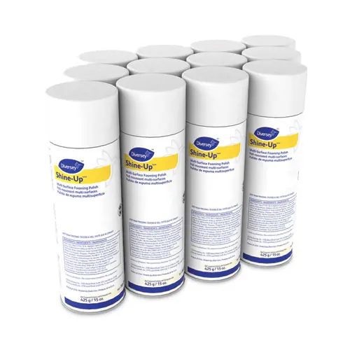 Diversey™ Shine-UpTM/MC Multi-Surface Foaming Polish, Lemon Scent, 15 oz Aerosol Spray, 12/Carton