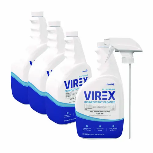 Diversey™ Virex All-Purpose Disinfectant Cleaner, Lemon Scent, 32 oz Spray Bottle, 4/Carton